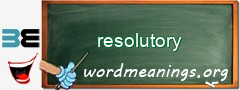 WordMeaning blackboard for resolutory